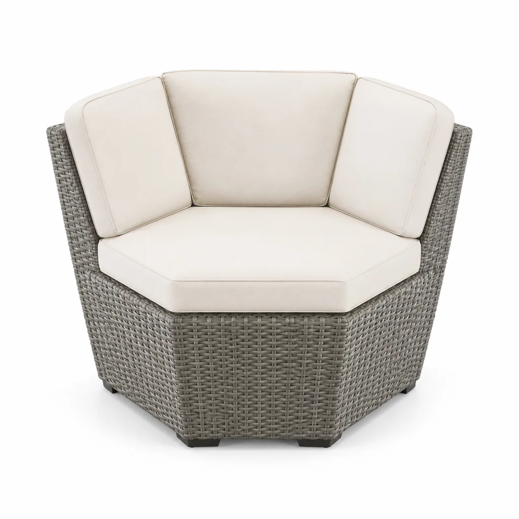 Ivory Weave Outdoor Corner Lounge Chair